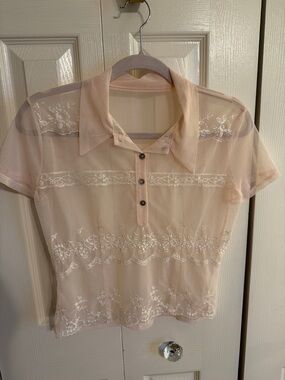 Express Sheer Pink Top